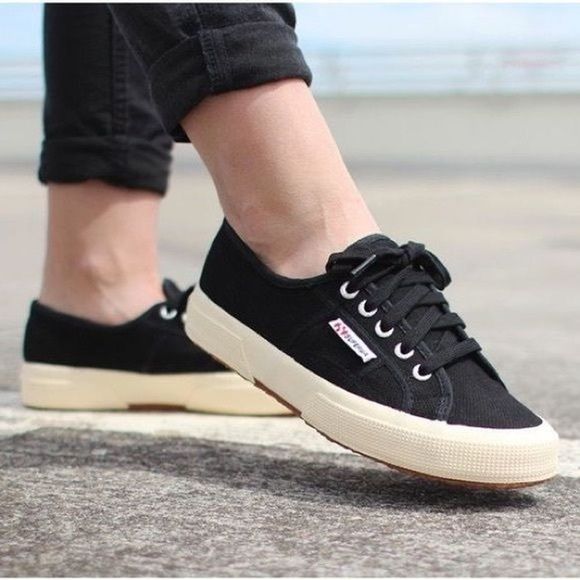 Superga Shoes - Superga Classic Canvas 2750 Black White Shoes US 7